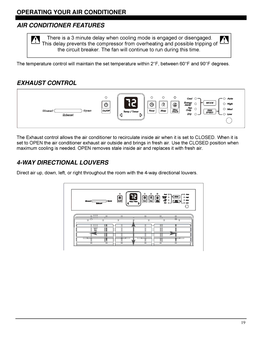 Soleus Air GM-CAC-08ESE, GM-CAC-10SE, GM-CAC-12SE manual AIR Conditioner Features 