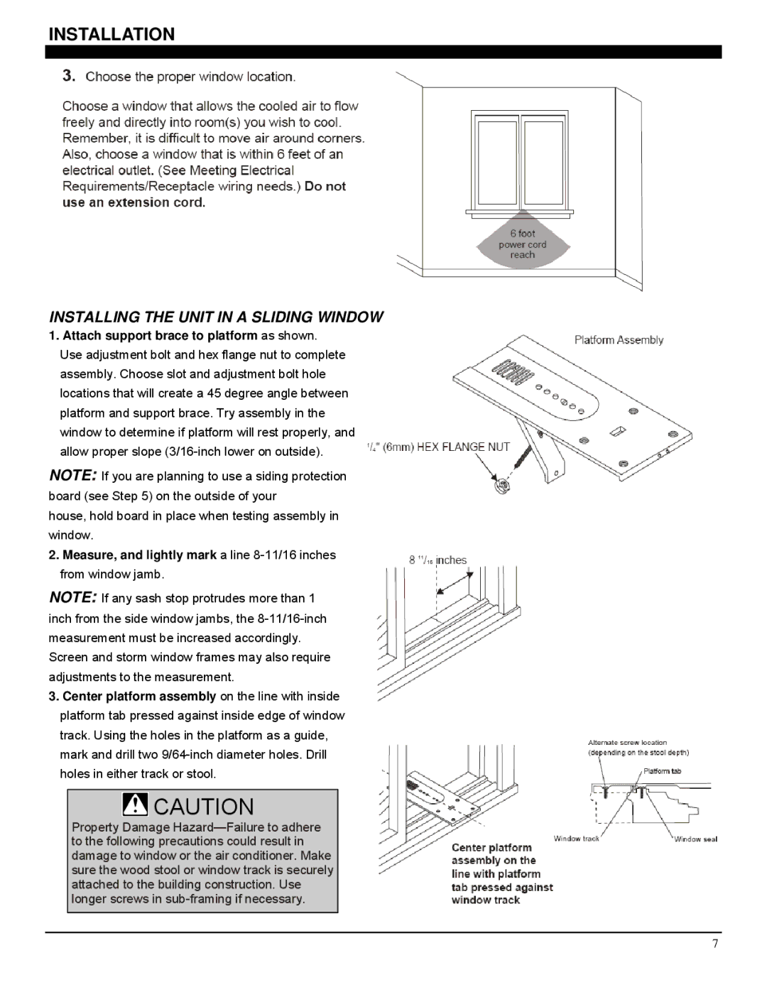 Soleus Air GM-CAC-08ESE, GM-CAC-10SE, GM-CAC-12SE manual Installation, Installing the Unit in a Sliding Window 