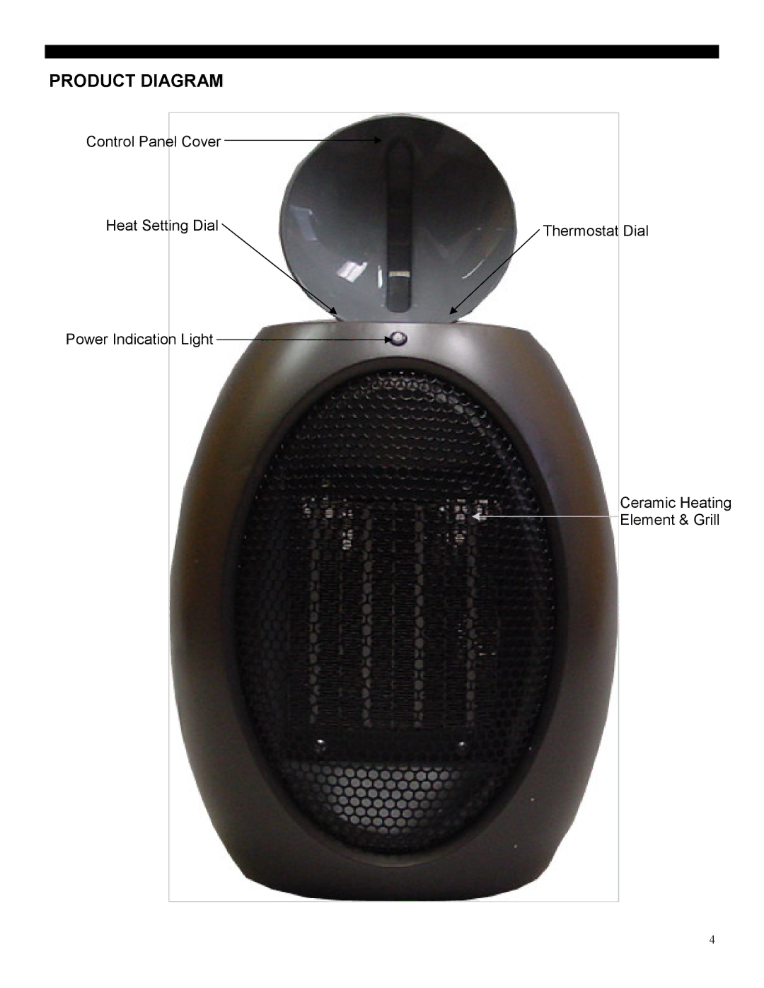 Soleus Air HC4-15-32 manual Product Diagram 