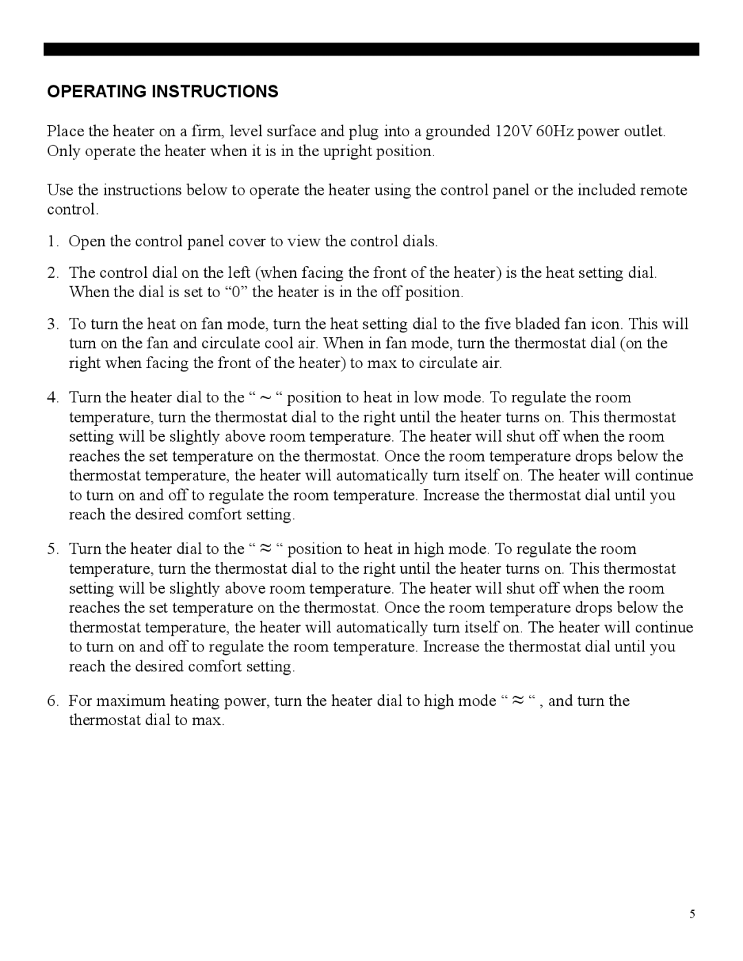 Soleus Air HC4-15-32 manual Operating Instructions 