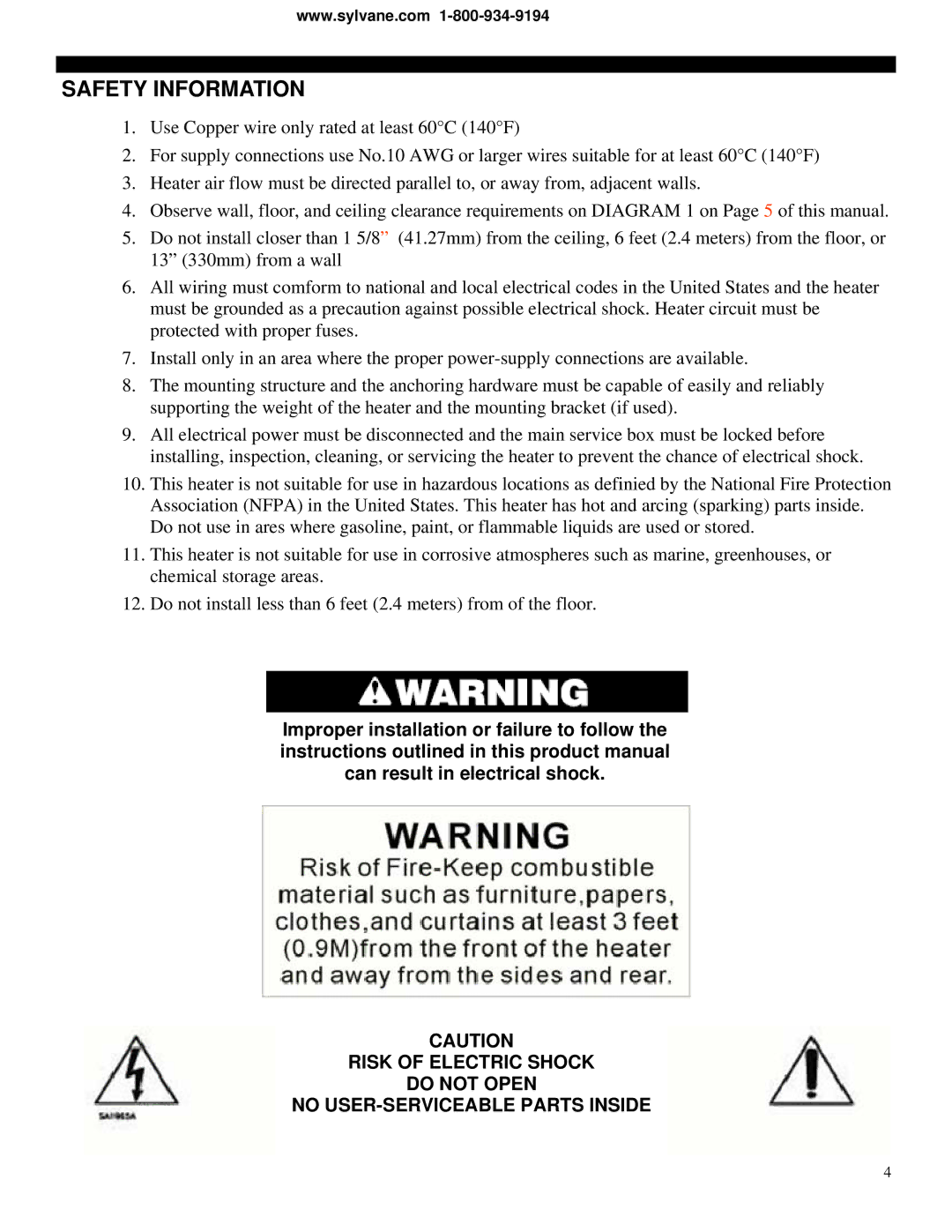 Soleus Air HI1-50-03 manual Safety Information 