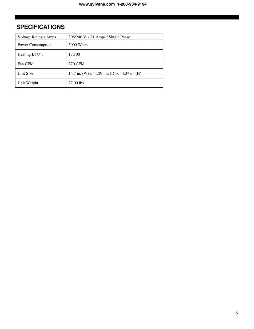 Soleus Air HI1-50-03 manual Specifications 