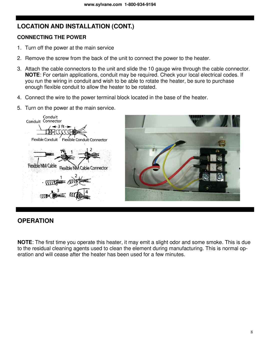 Soleus Air HI1-50-03 manual Operation, Connecting the Power 