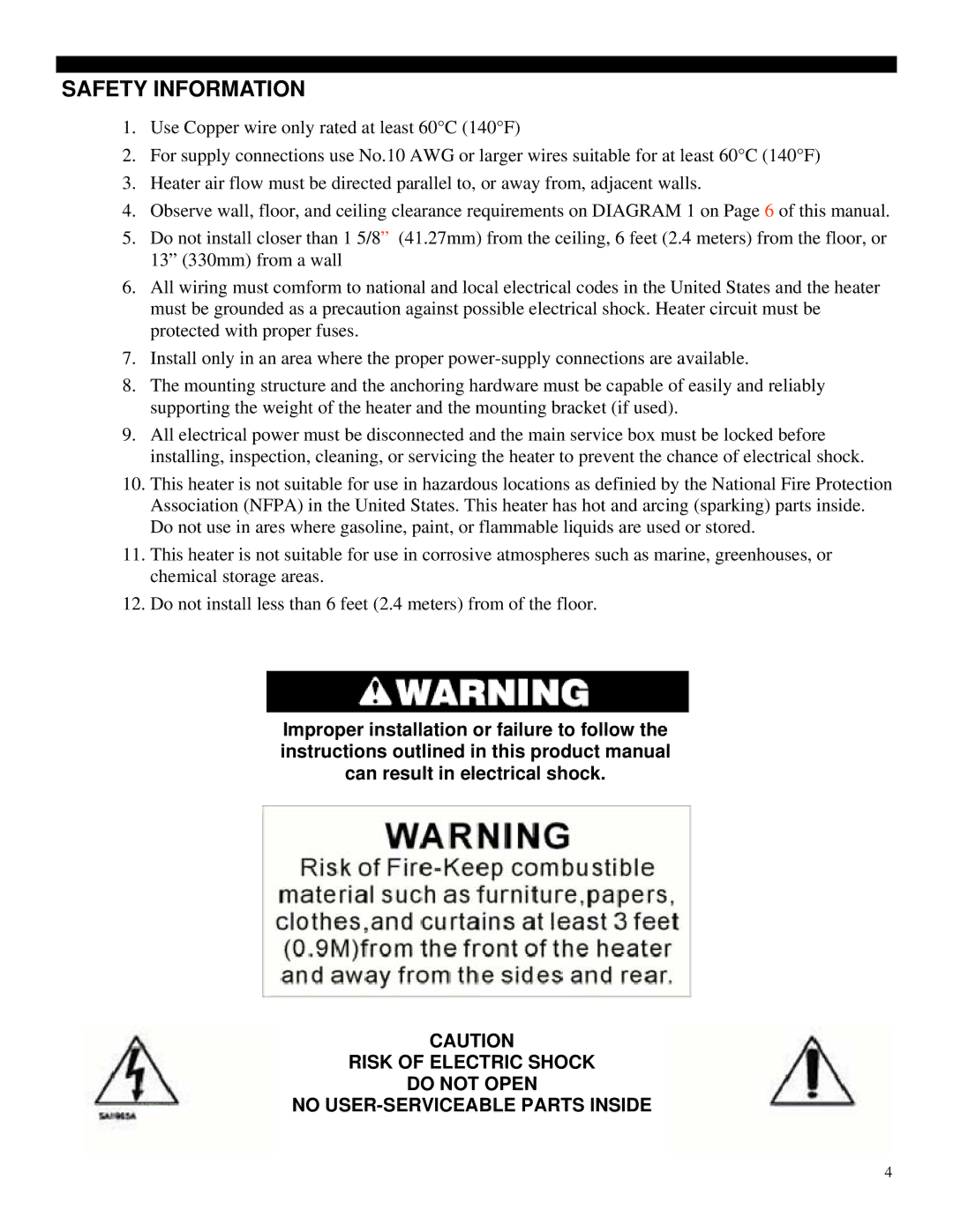 Soleus Air HI1-50-03 manual Safety Information 