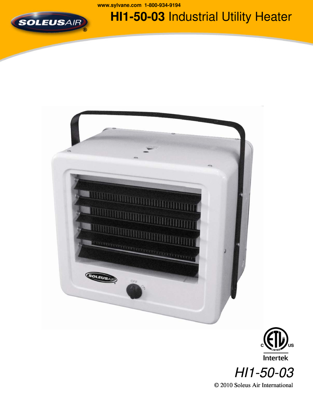 Soleus Air manual HI1-50-03 Industrial Utility Heater 
