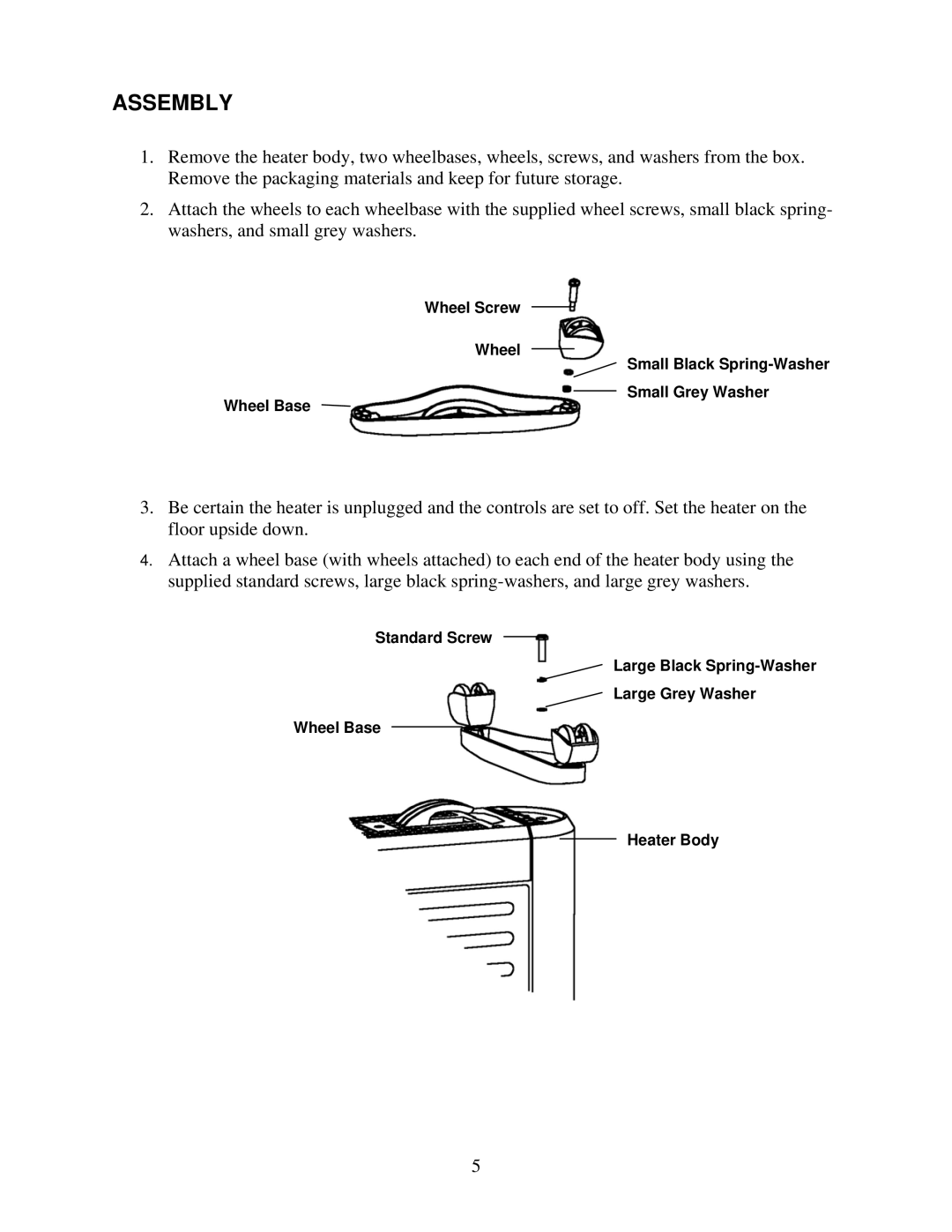 Soleus Air HM1-10R-32 owner manual Assembly 