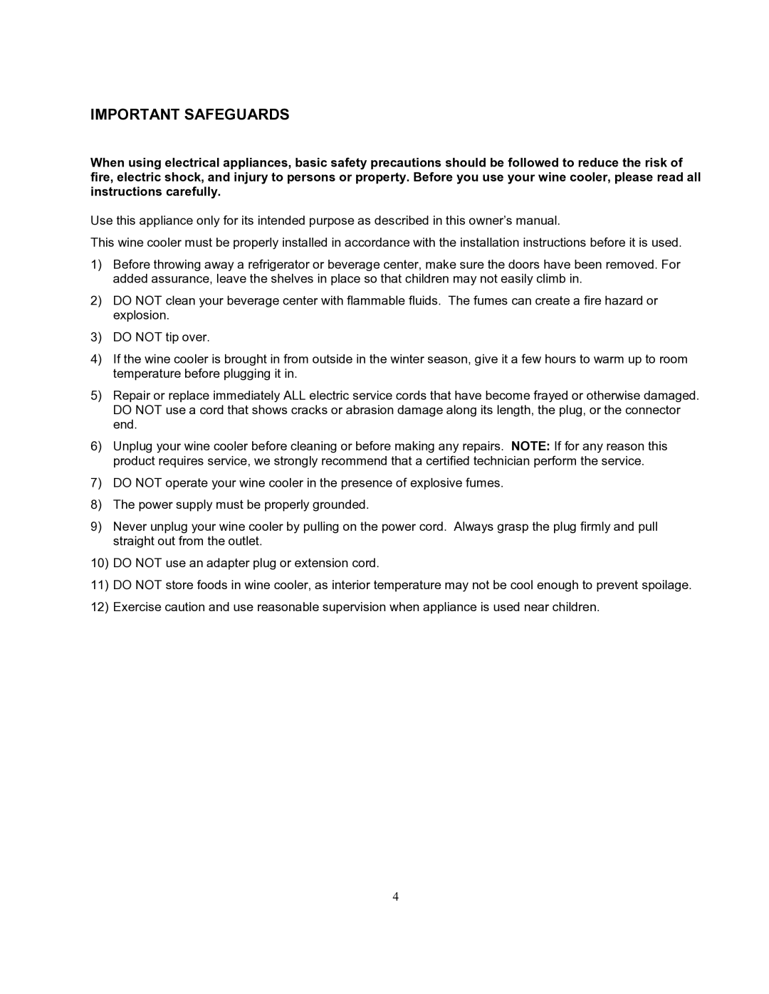 Soleus Air JC-128E owner manual Important Safeguards 