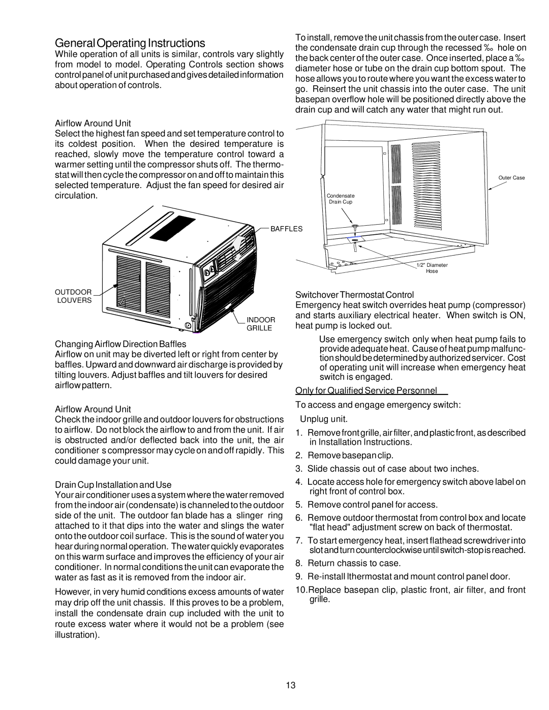 Soleus Air KC-30H / KC-35H installation manual GeneralOperatingInstructions 