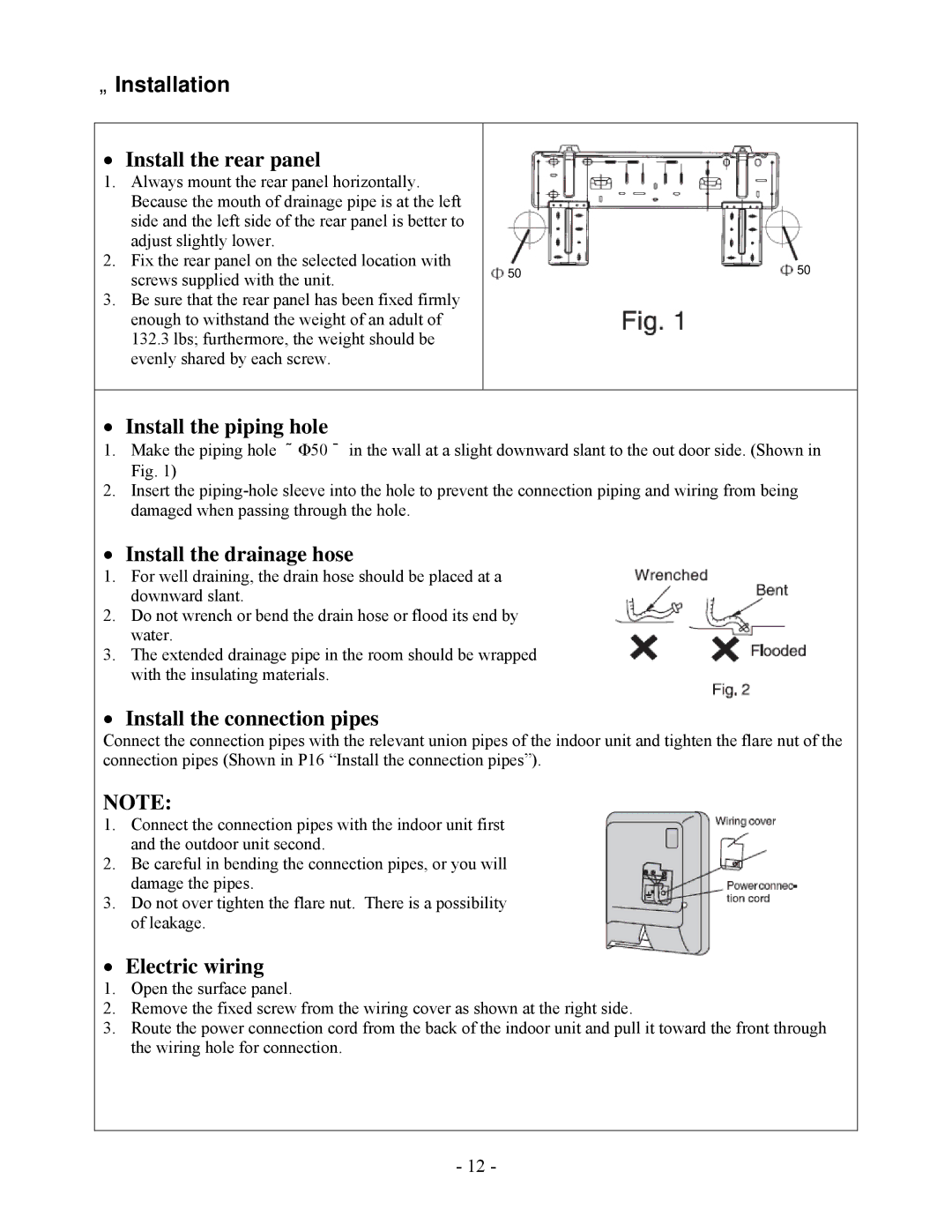 Soleus Air KFHHP-09-OD, KFHHP-12-ID, KFHHP-12-OD, KFIHP-09-ID installation manual Installation 