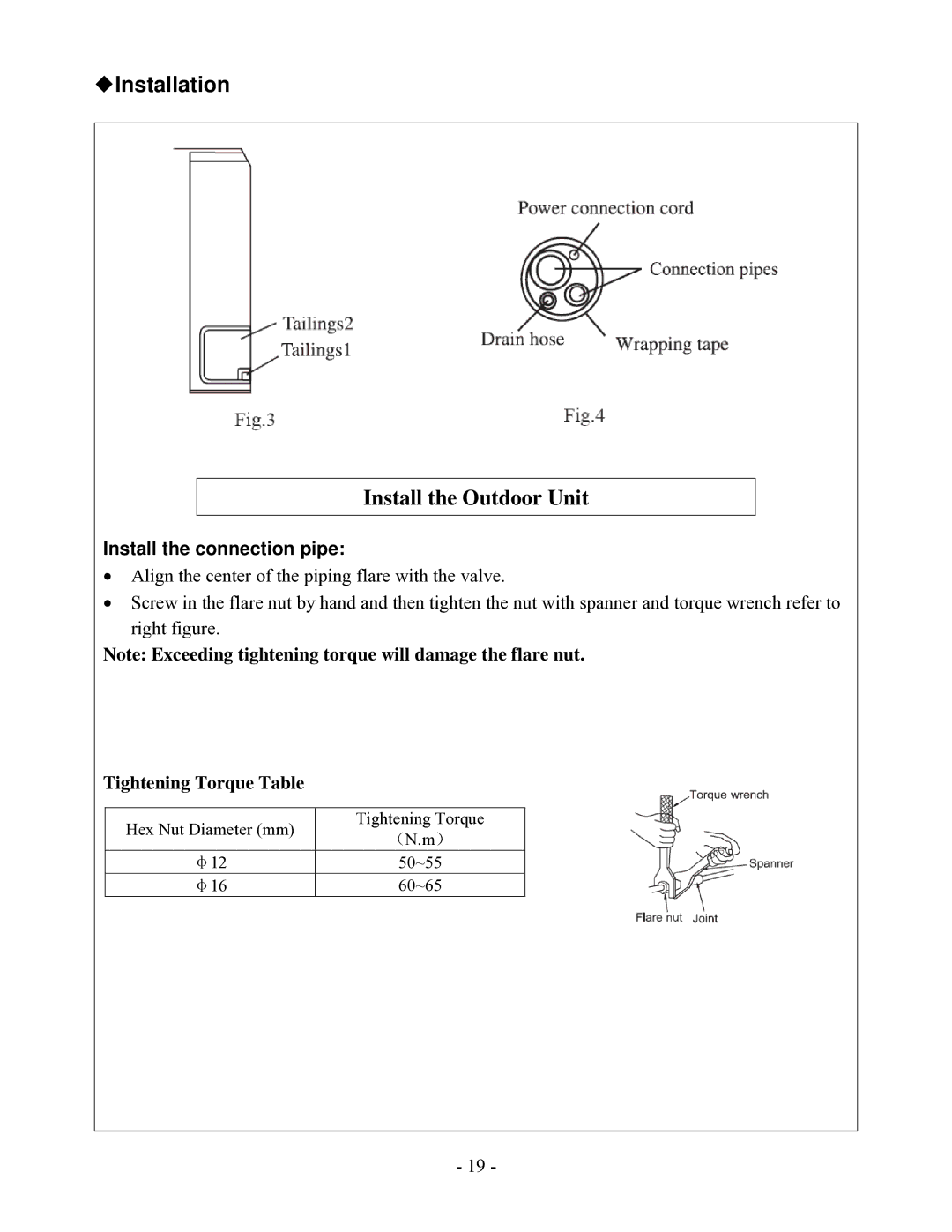 Soleus Air KFHHP-22-ID, KFHHP-22-OD installation manual Install the Outdoor Unit, Install the connection pipe 