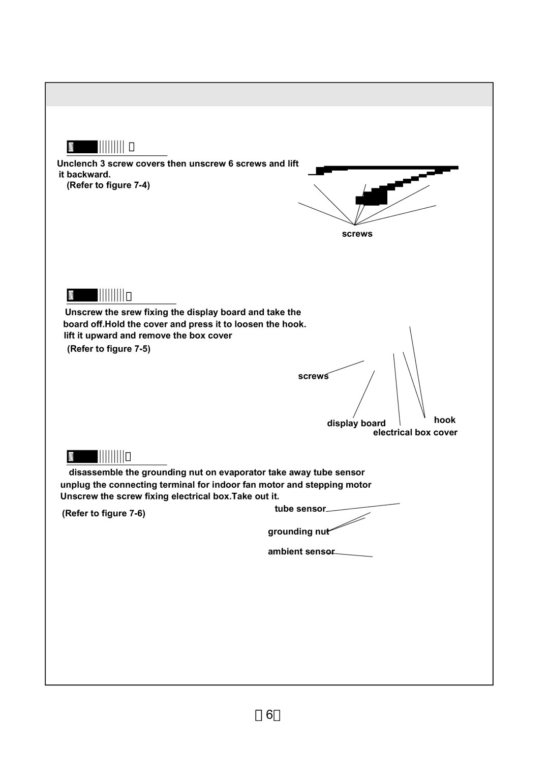 Soleus Air KFHHP-22 service manual Disassemble front case, Disassemble electrical box cover 