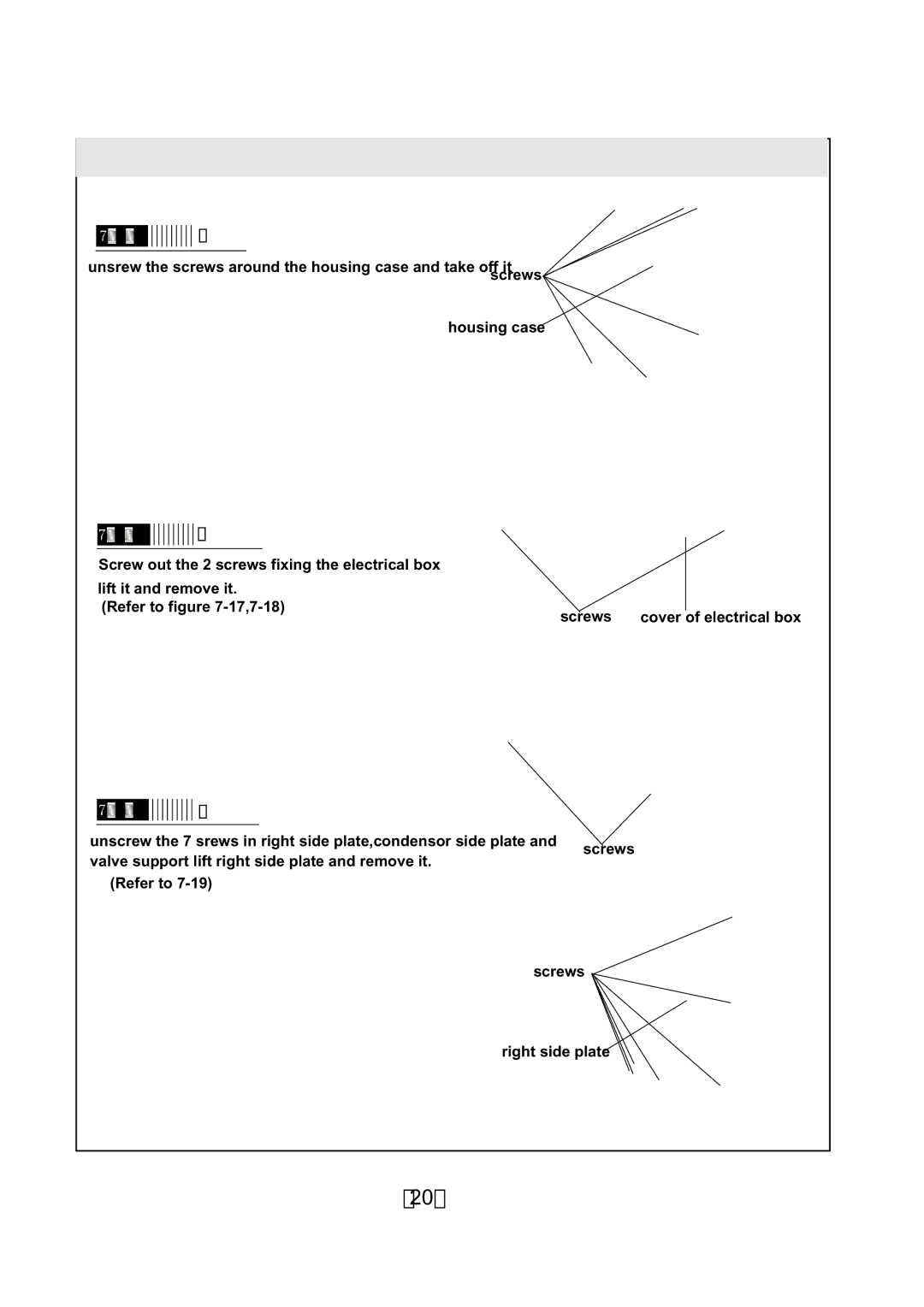 Soleus Air KFHHP-22 service manual Disassemble housing case 