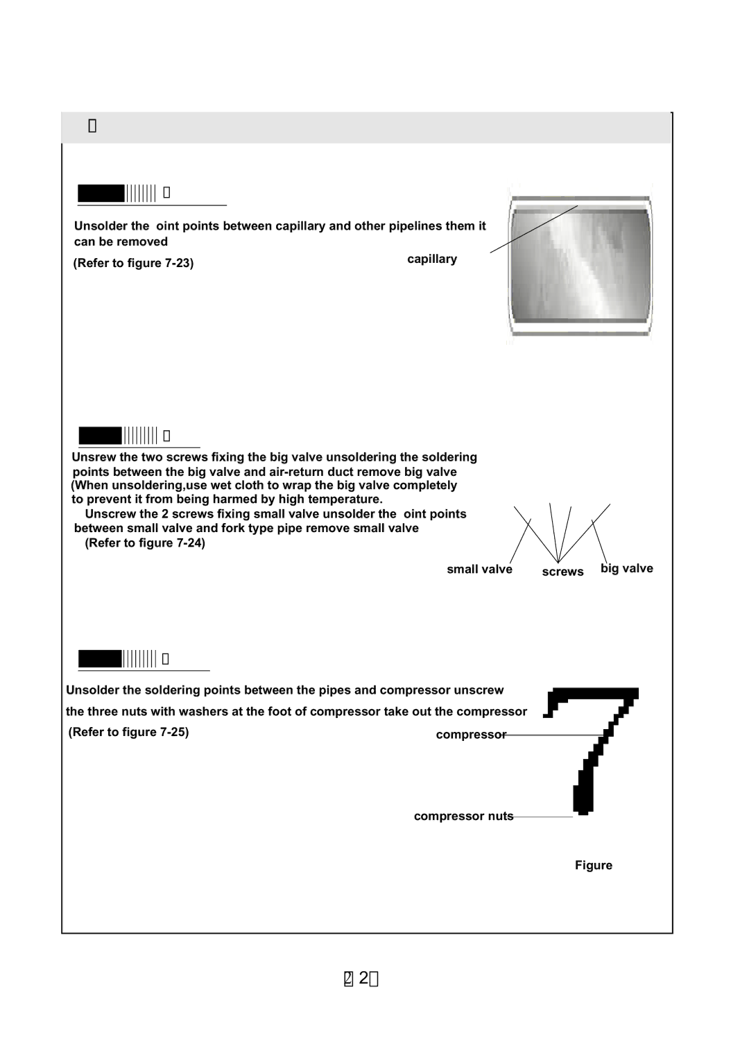 Soleus Air KFHHP-22 service manual Operating procedures/pictures, Disassemblle capillary 