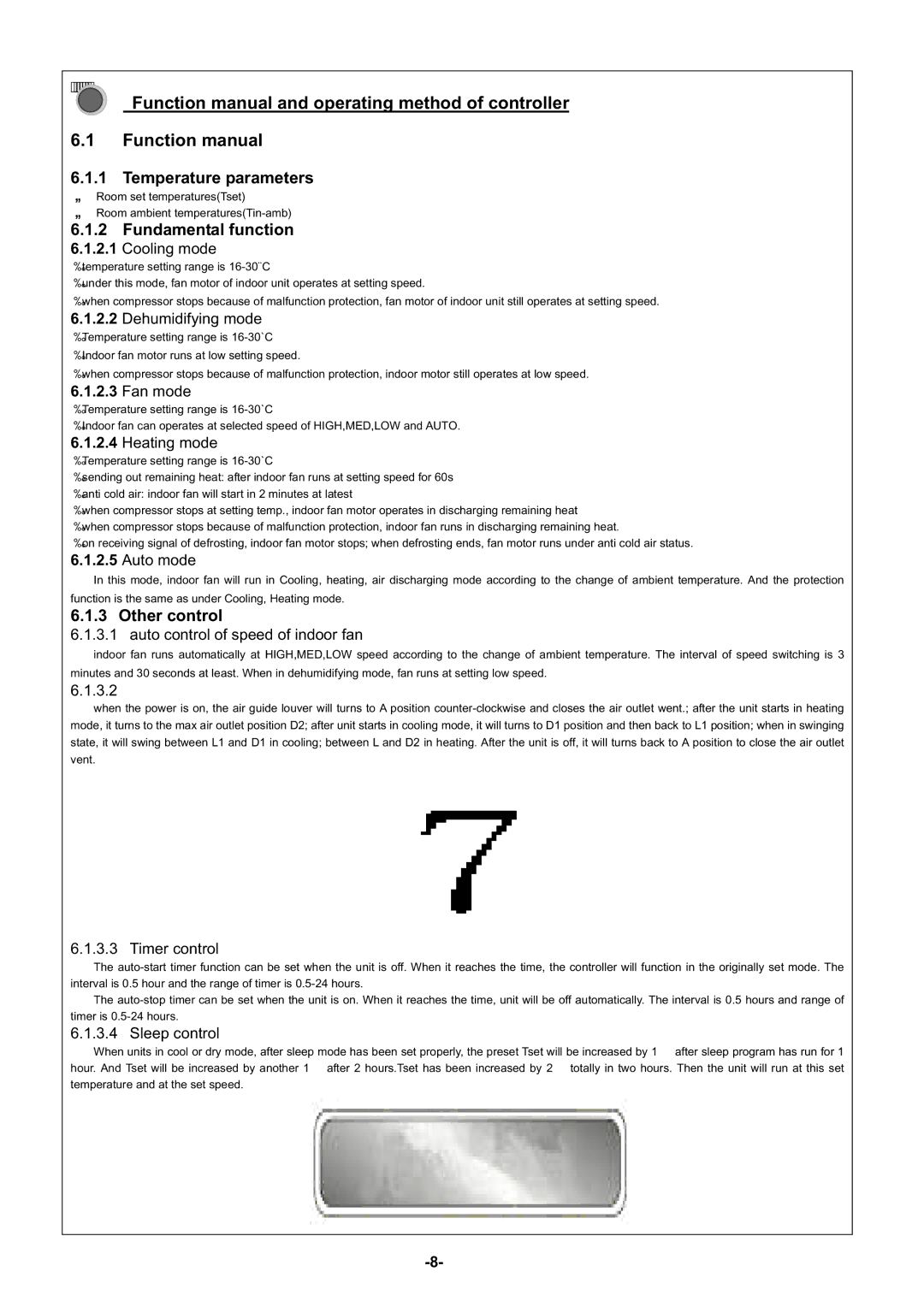 Soleus Air KFHHP-22 service manual Temperature parameters, Fundamental function, Other control 