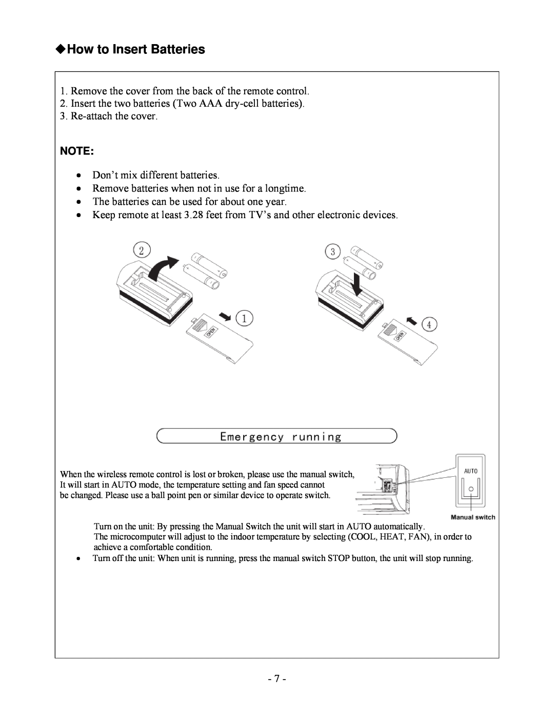 Soleus Air KFHIP-09-OD installation manual How to Insert Batteries 