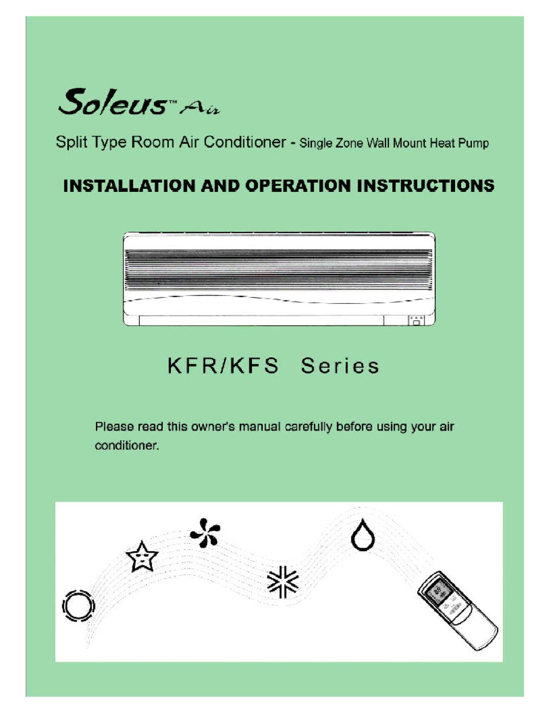 Soleus Air KFR/KFS Series manual 