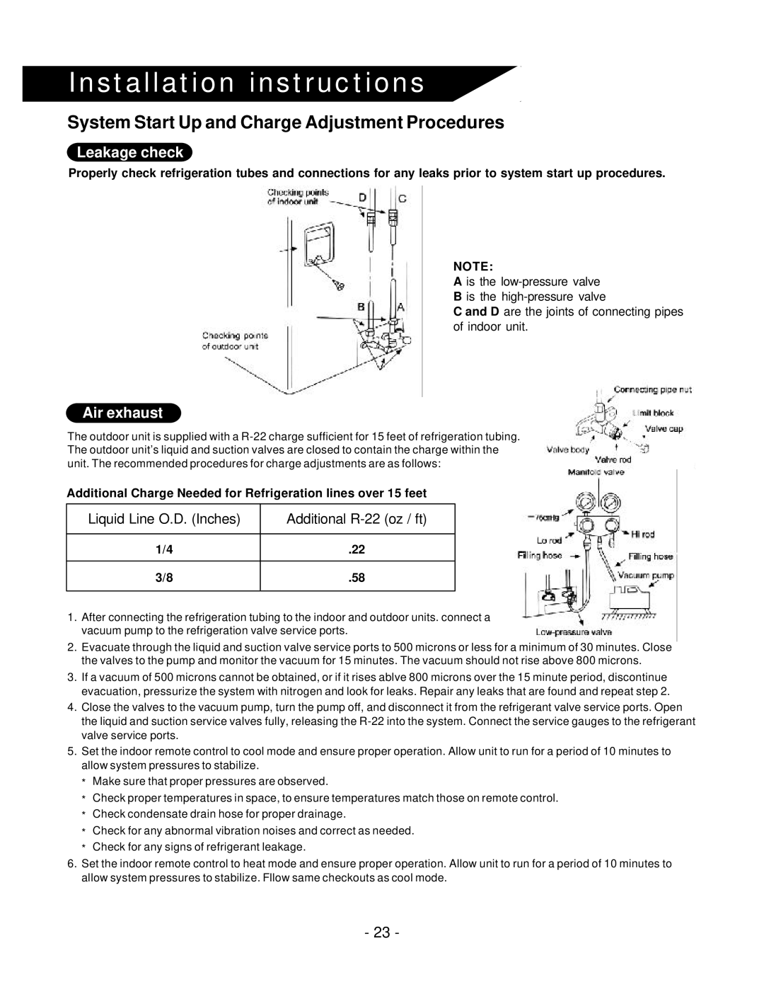 Soleus Air KFR/KFS Series manual System Start Up and Charge Adjustment Procedures 