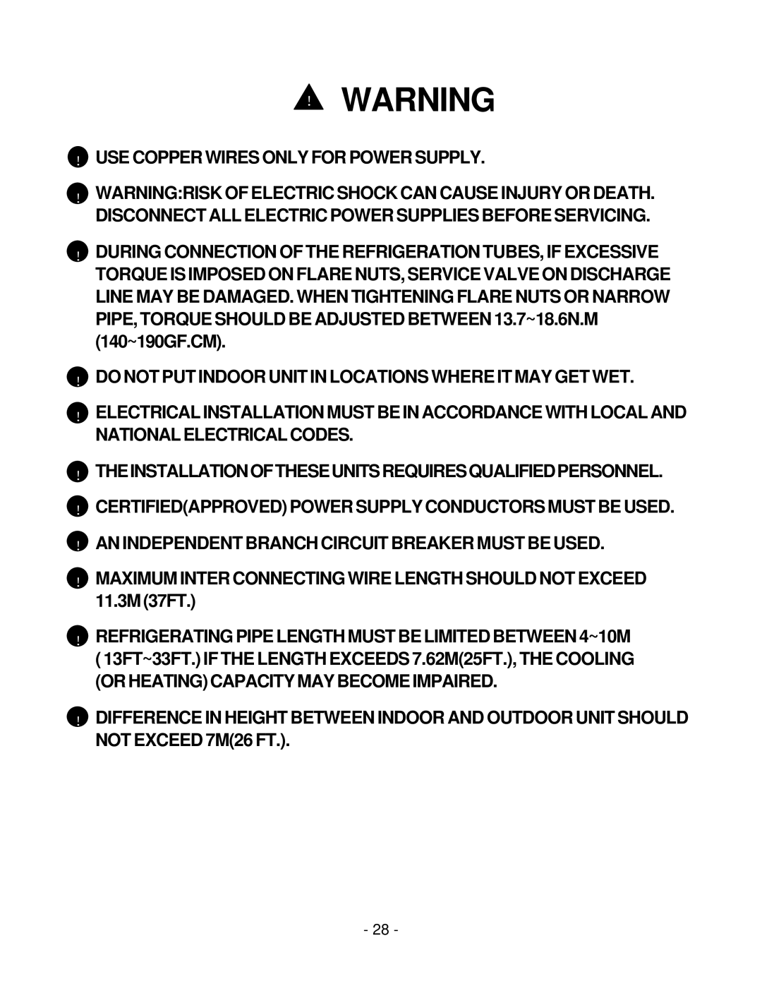 Soleus Air KFR/KFS Series manual 