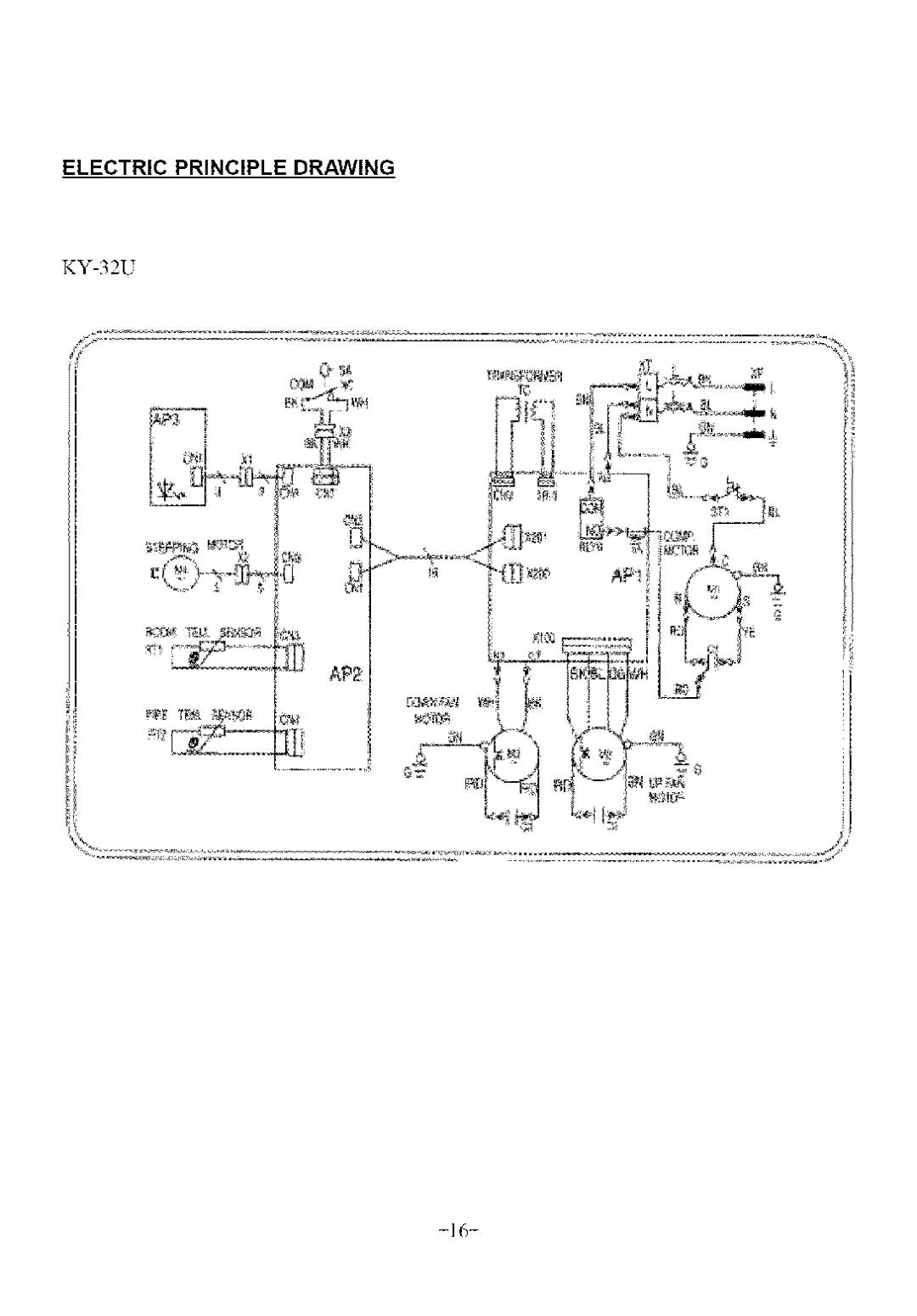 Soleus Air KY-32U user manual Electric Principle Drawing 