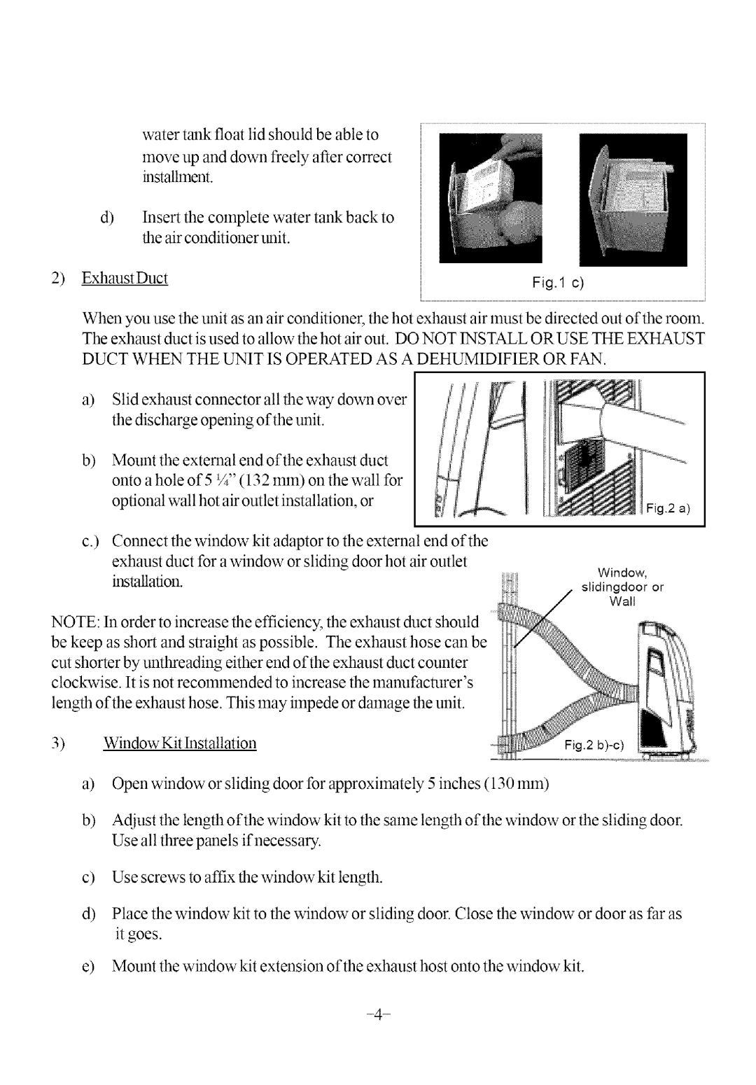 Soleus Air KY-32U user manual Duct When the Unit is Operated AS a Dehumidifier or FAN 