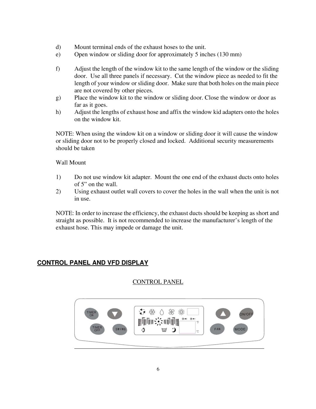 Soleus Air LX-100 owner manual Control Panel and VFD Display 