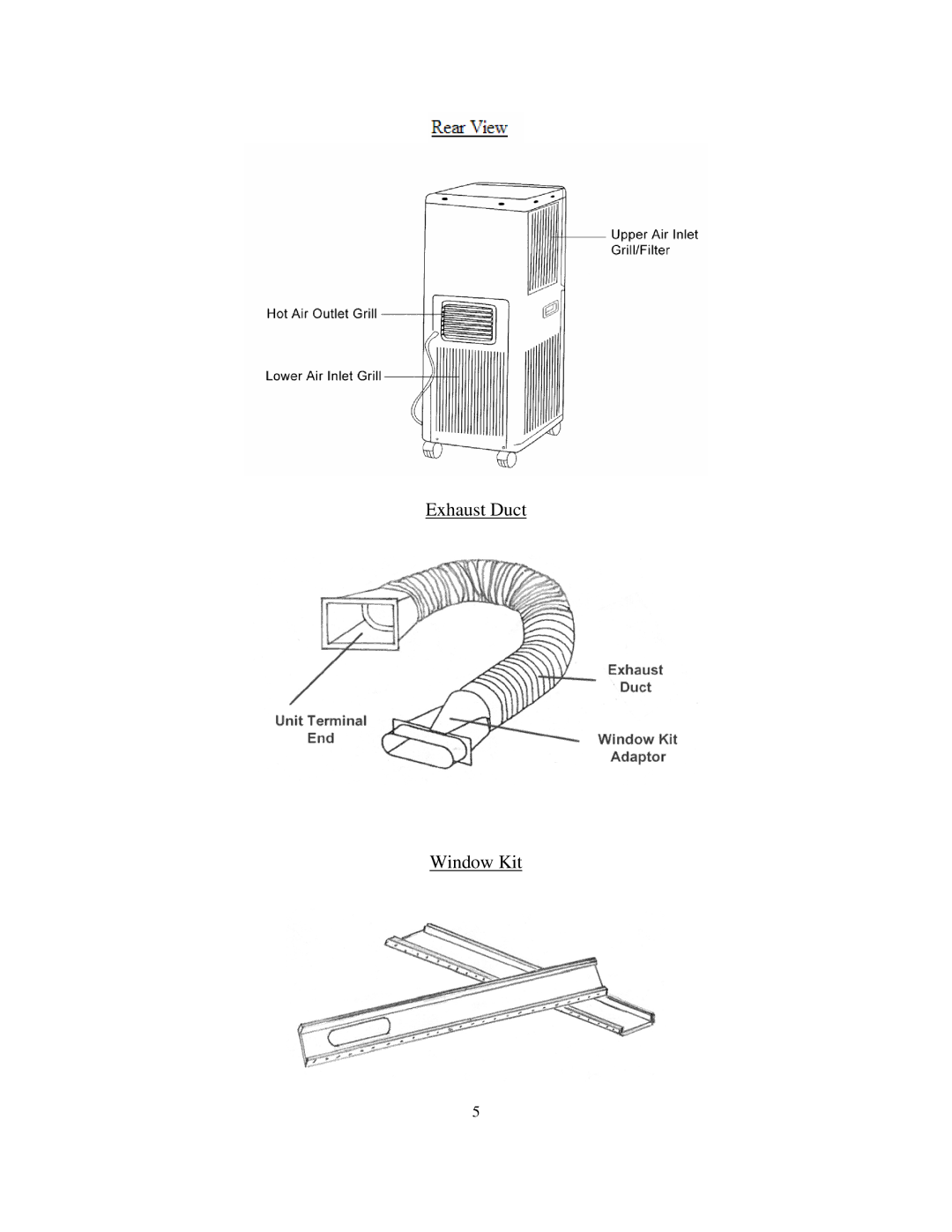 Soleus Air MA-9000AH owner manual Exhaust Duct Window Kit 