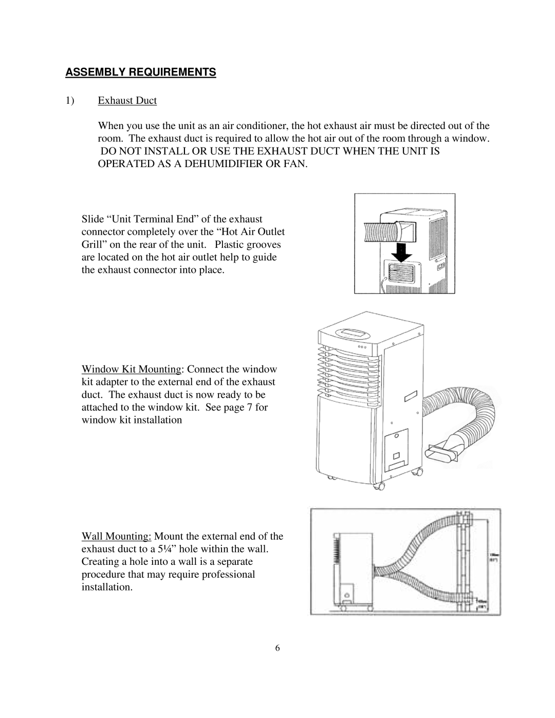 Soleus Air MA-9000AH owner manual Assembly Requirements 