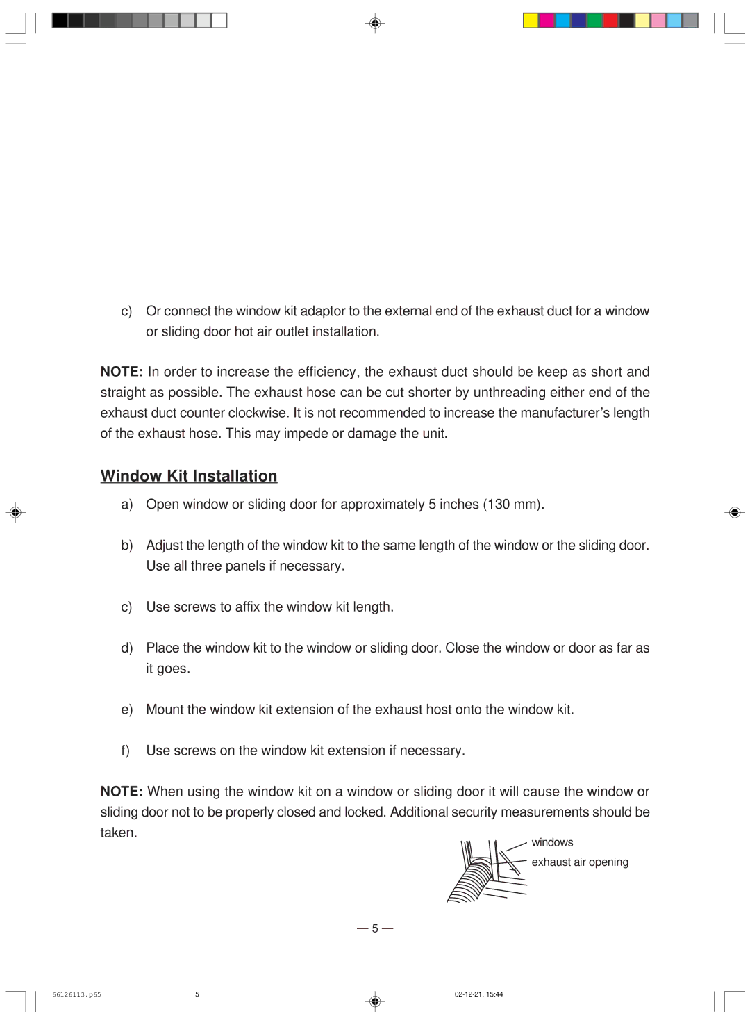 Soleus Air MAC 7500 owner manual Window Kit Installation 