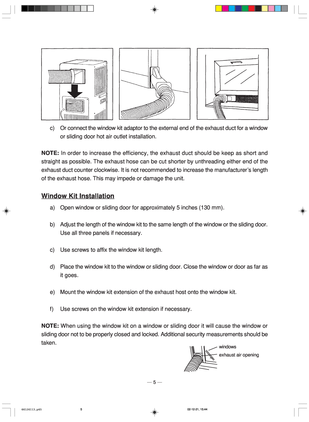 Soleus Air MAC 7500 owner manual Window Kit Installation 