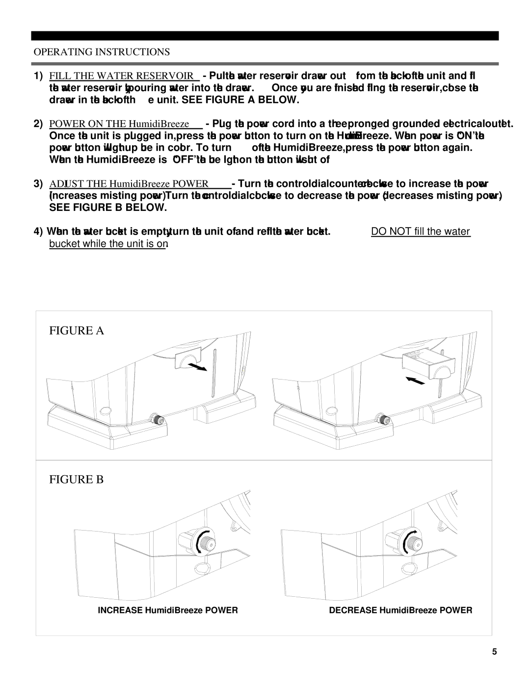 Soleus Air MT1-19-33 operating instructions Figure a, Operating Instructions 