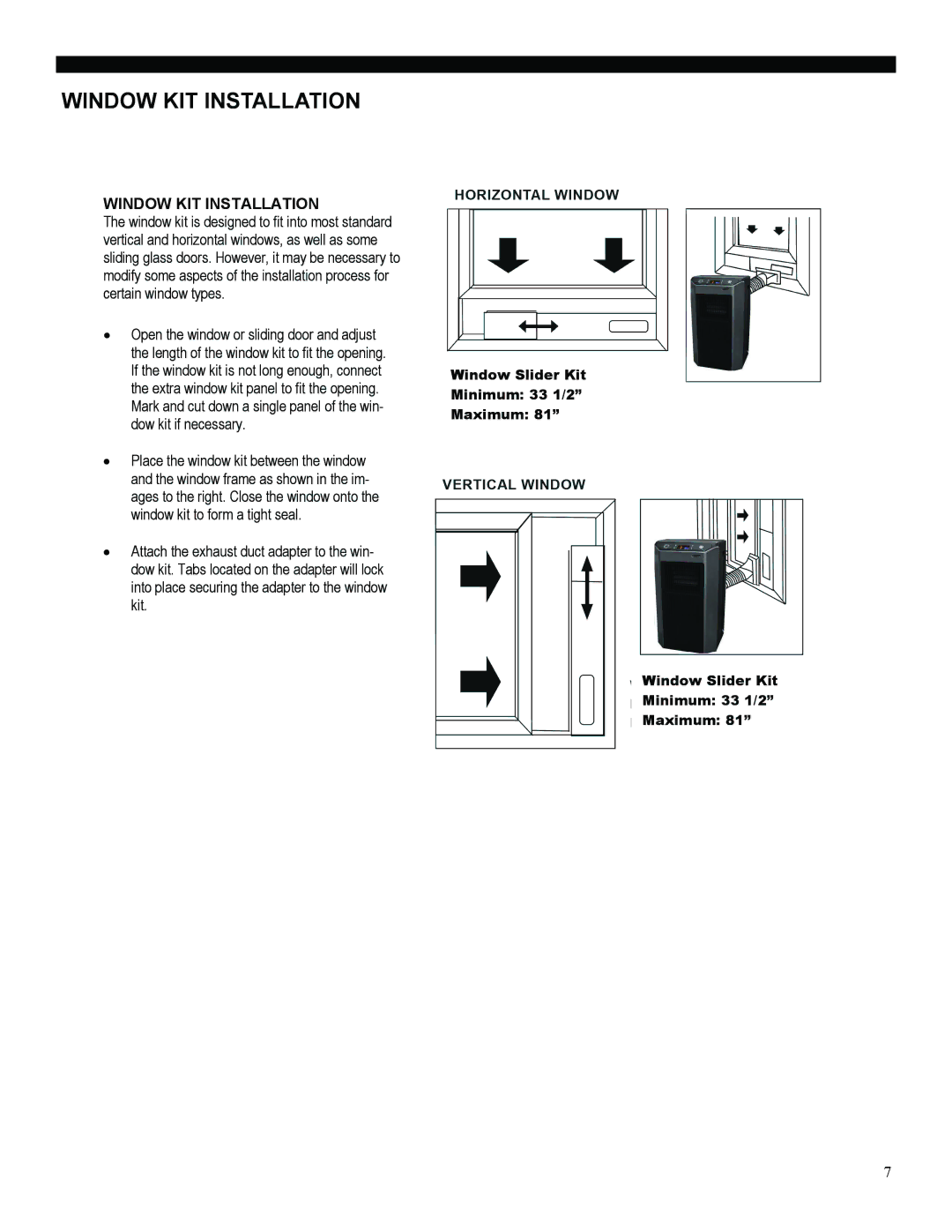 Soleus Air 3046364, PA1-10R-32 manual Window KIT Installation 