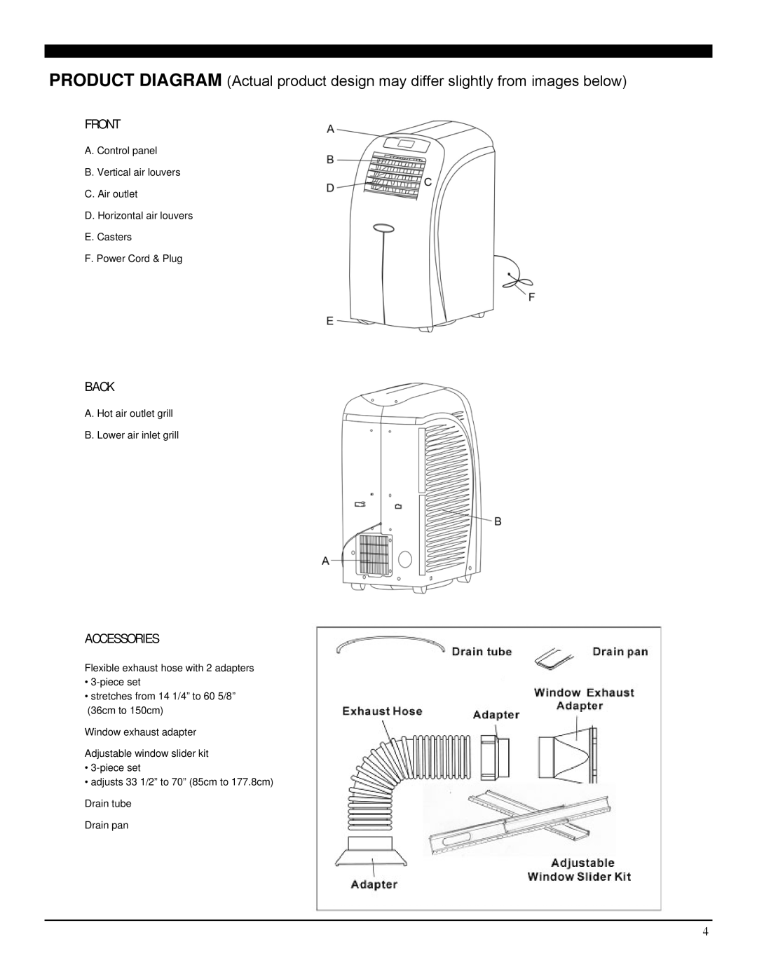 Soleus Air PE2-07R-62 manual Back 