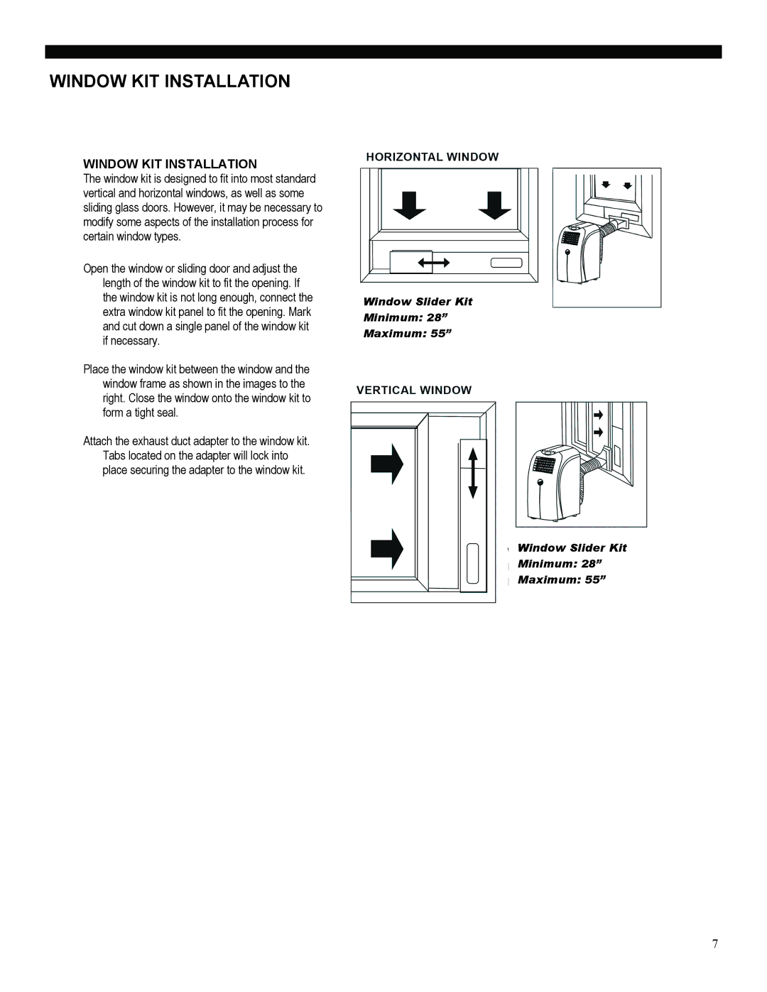 Soleus Air PE2-08R-62, PE2-10R-32 manual Window KIT Installation 