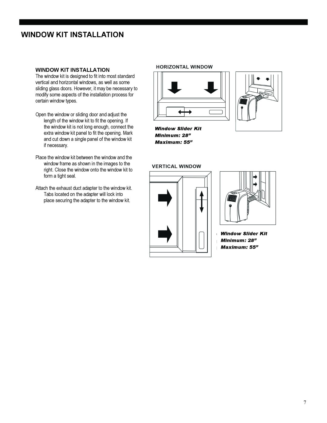 Soleus Air PE2-08R-62, PE2-10R-32 manual Window Kit Installation 