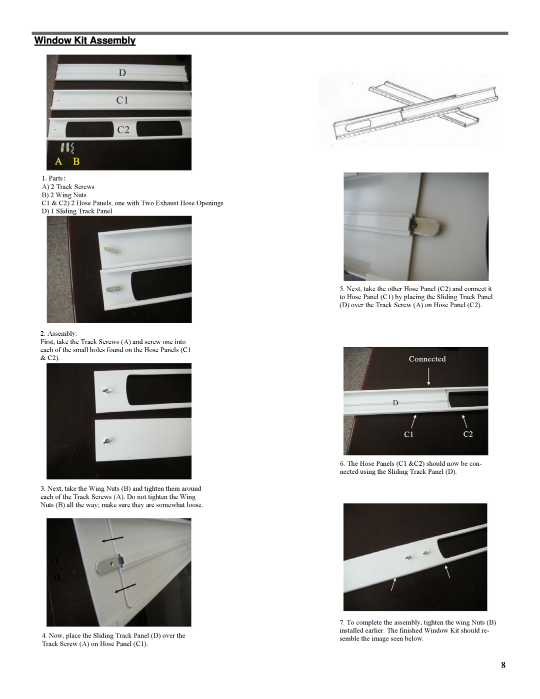 Soleus Air PE3-12R-03 manual Window Kit Assembly 