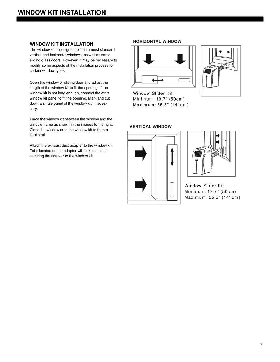 Soleus Air PE6-10R-03 manual Window KIT Installation 