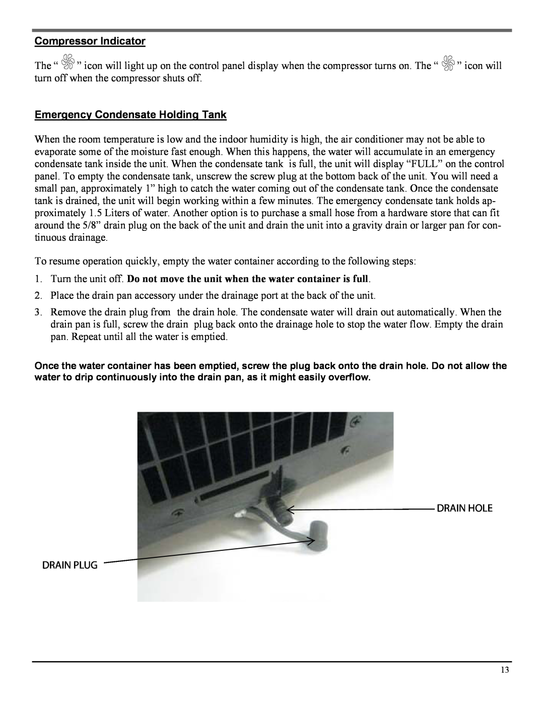 Soleus Air PH-3-12R-03 Compressor Indicator, Emergency Condensate Holding Tank, Drain Hole Drain Plug 