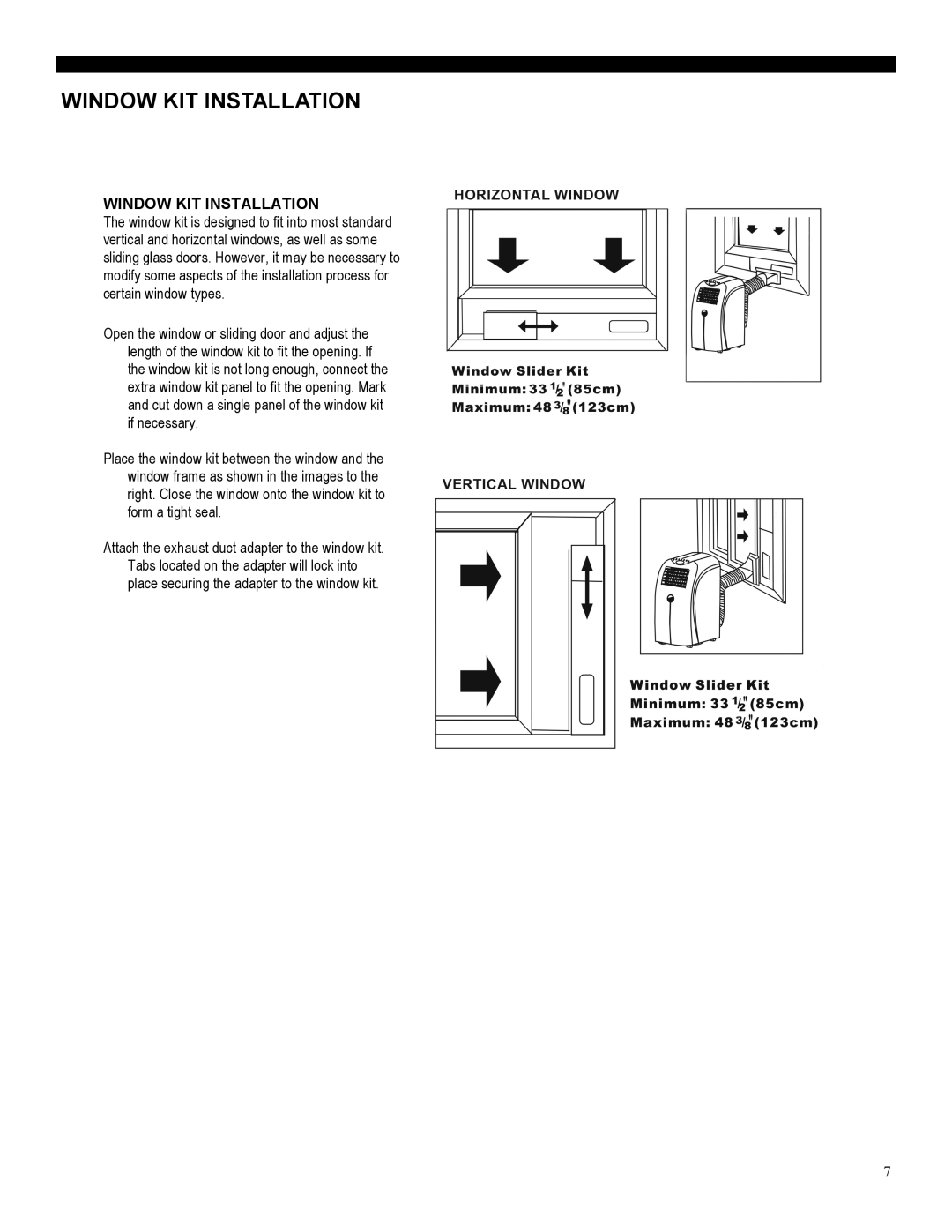 Soleus Air PH3-09R-03, PH3-10R-03 manual Window KIT Installation 