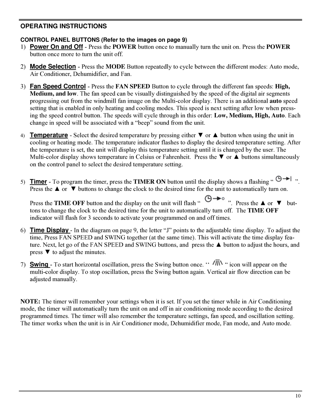 Soleus Air PH3-10R, PH3-09R operating instructions Operating Instructions 