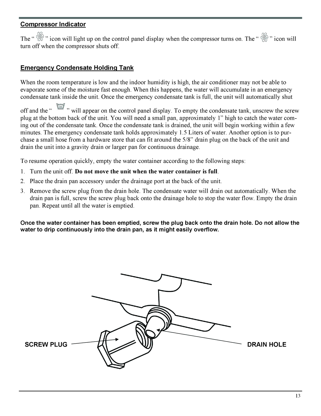 Soleus Air PH3-12R-03 manual Compressor Indicator, Screw Plug Drain Hole 