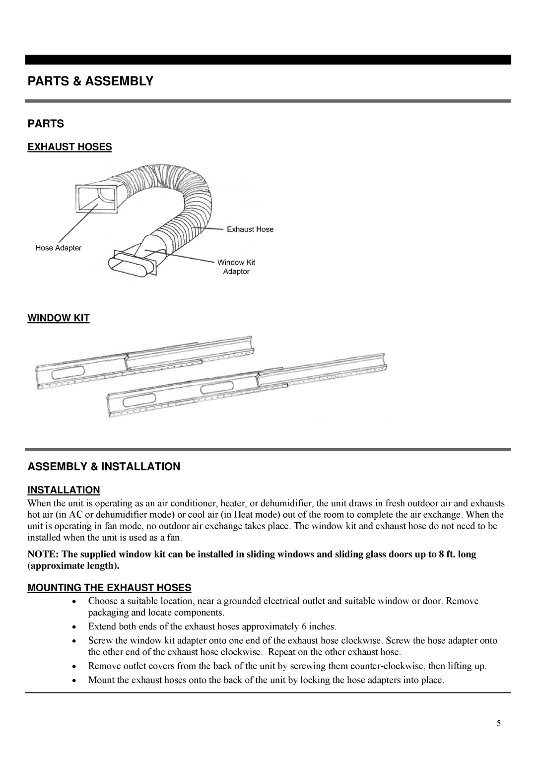 Soleus Air PH4-10R-01 manual Parts & Assembly, Assembly & Installation 