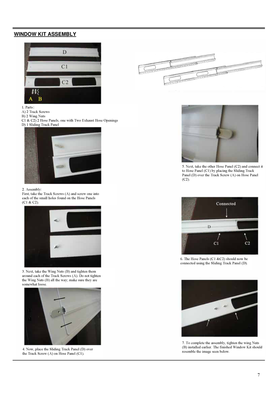 Soleus Air PH4-13R-01 operating instructions Window KIT Assembly 