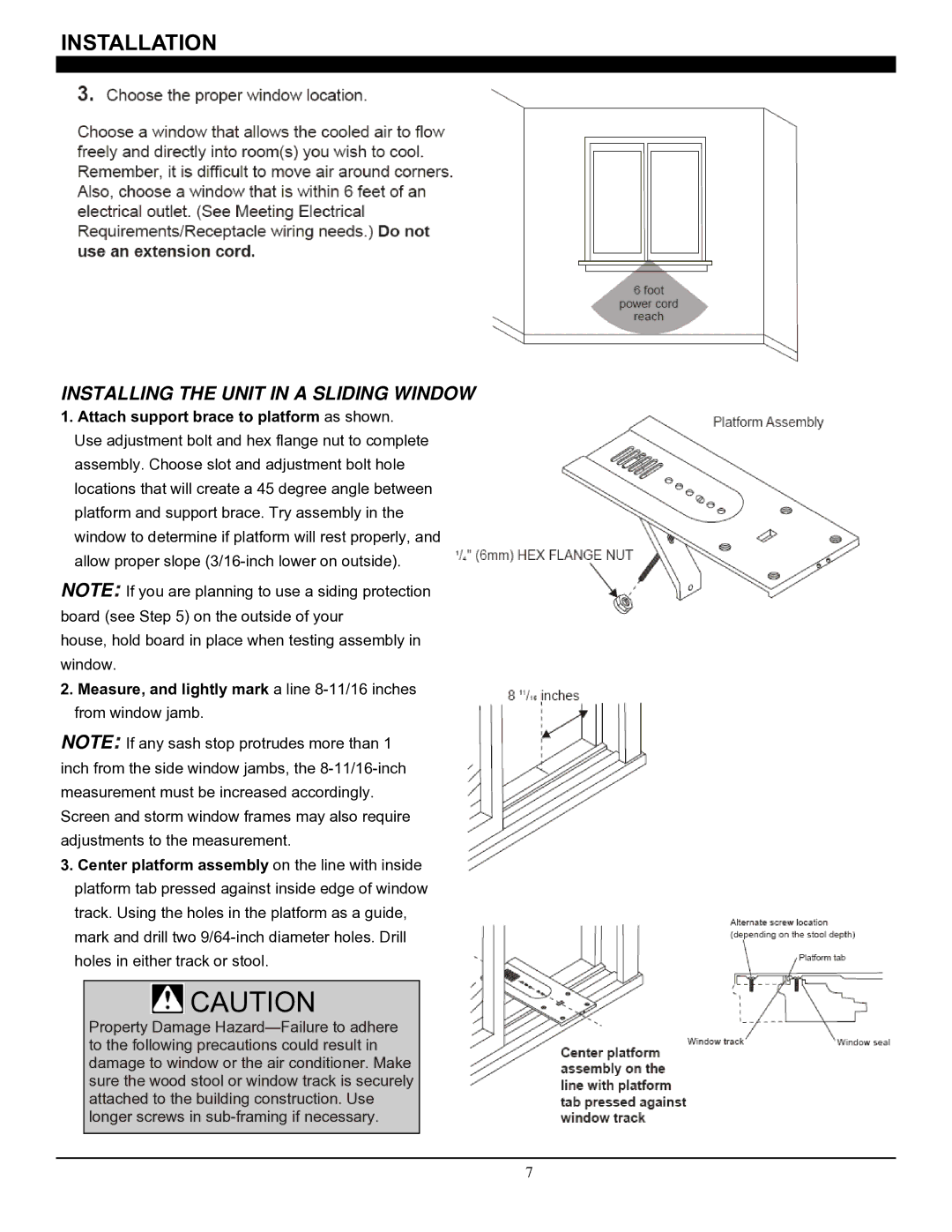 Soleus Air SG-CAC-08ESE manual Installation, Installing the Unit in a Sliding Window 