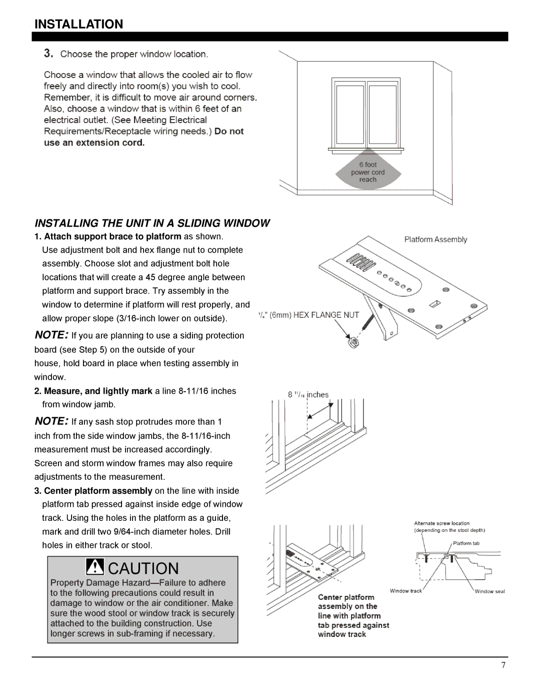 Soleus Air SG-CAC-08ESE, SG-CAC-12SE, SG-CAC-10SE manual Installation, Installing the Unit in a Sliding Window 