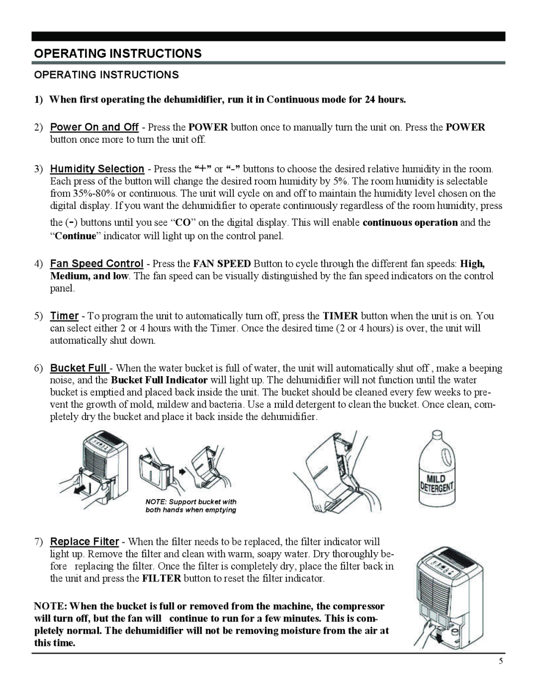 Soleus Air SG-DEH-30B-1 operating instructions Operating Instructions 