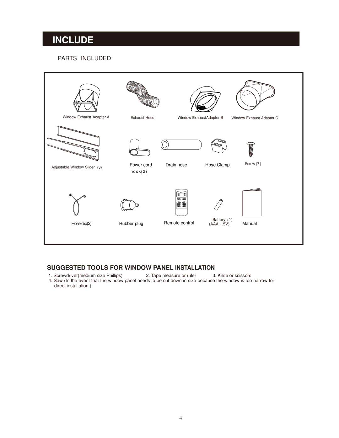 Soleus Air SG-PAC-10E2 (KY-101) manual Include 