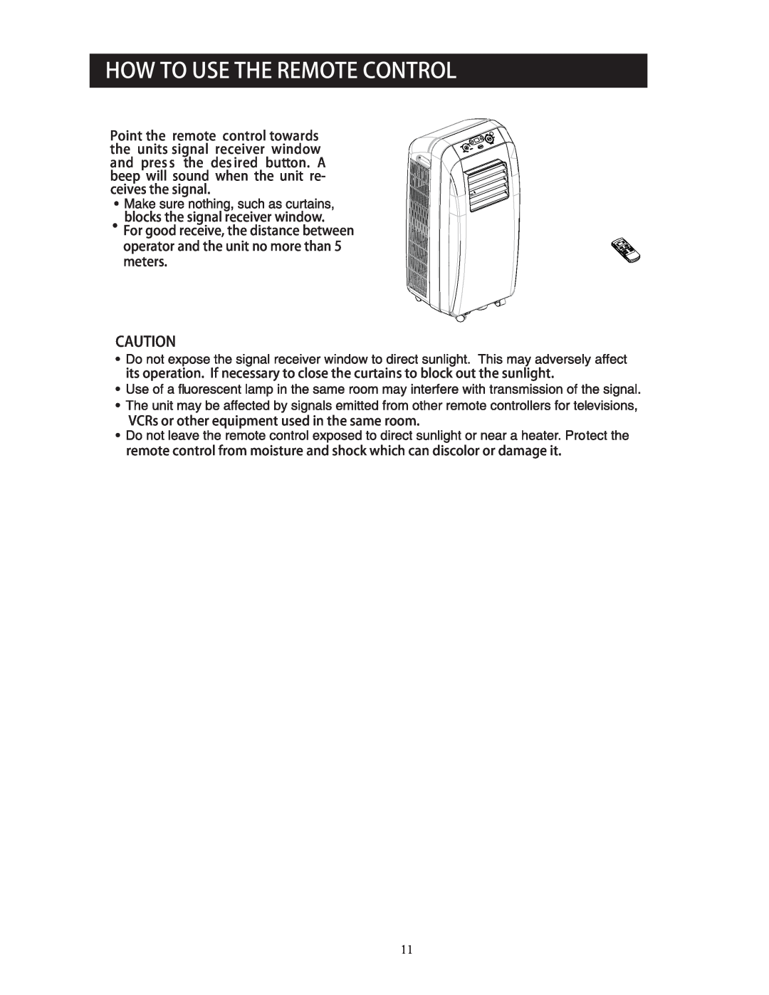 Soleus Air SG-PAC-10E2 (KY-101) manual How To Use The Remote Control 