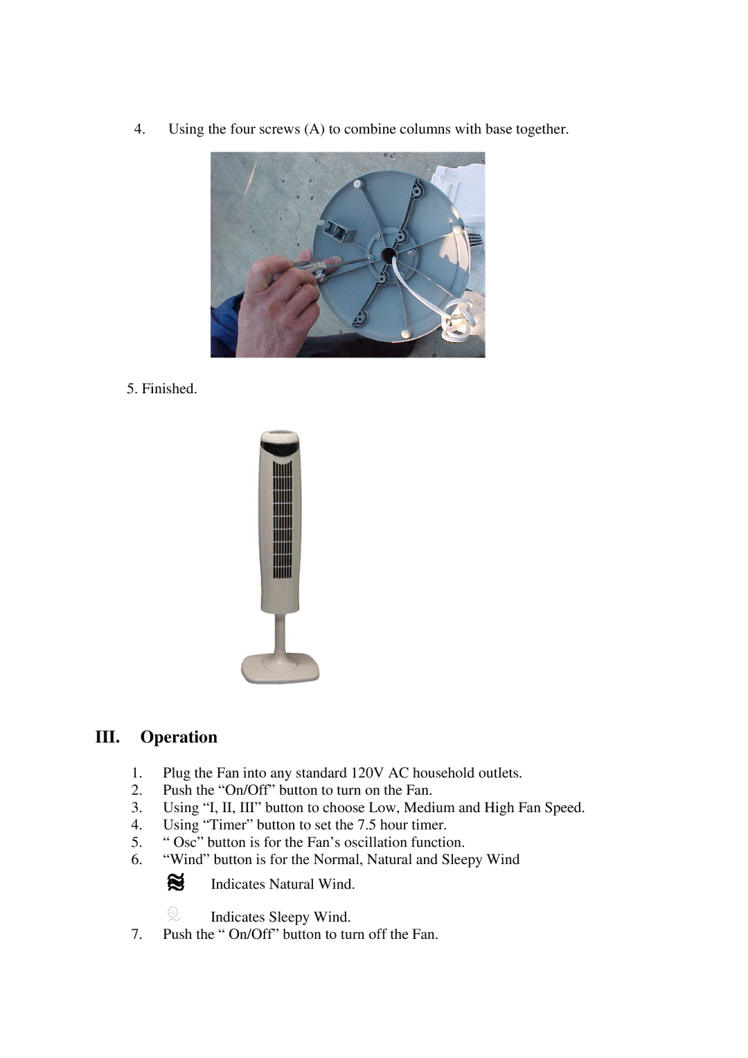 Soleus Air ST-2008 owner manual III. Operation 