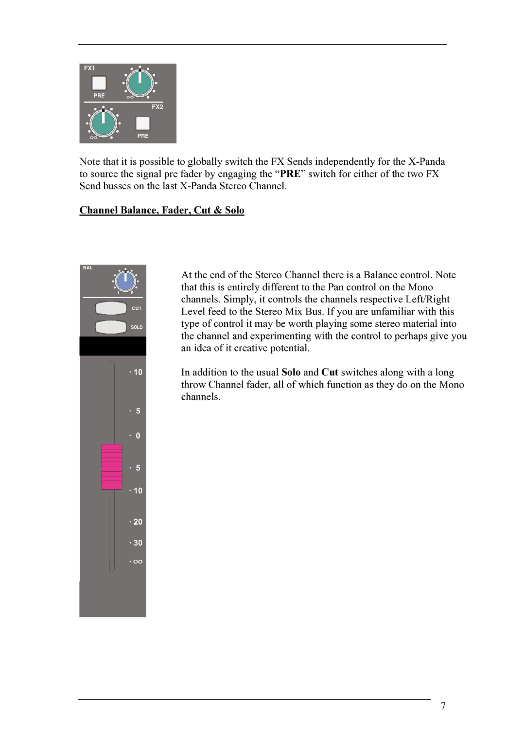 Solid State Logic 82BXEM01A manual Channel Balance, Fader, Cut & Solo 