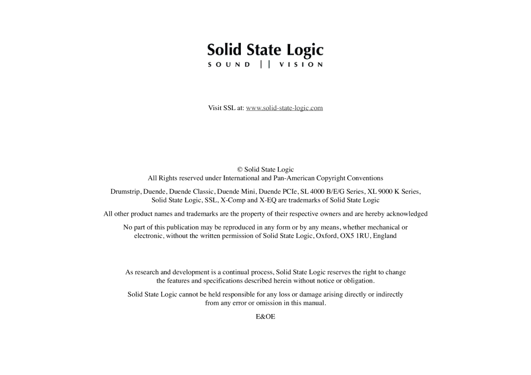 Solid State Logic 82S6MC120A manual 